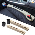 DURASIKO Advanced 3in1 Car Seat Gap Filler with Pocket Organizer and Removable Cupholder,Console Side Pocket Organizer,Car Seat Gap Pad for Cellphone Coin Key,Stopper and Blocker,PU Leather,2 Packs