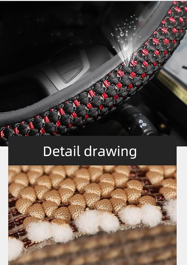 15“16”17“18”19“20 Inch Ice Silk Ventilation Multi-Style Comfy Grip Steering Wheel Cover for Truck, Bus, Big Rig Trucker,SUV， Anti-Slip Design 15-20 Inch (White, 18 inch)