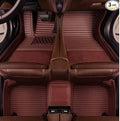 KaiLaiCarCustom Automotive Car Floor Mats for 99.99% Sedan SUV Sports Car Men Women Protection Full Coverage Pads Anti-Slip Leather Floor Lining (Brown Strip, B- Long Stripes)