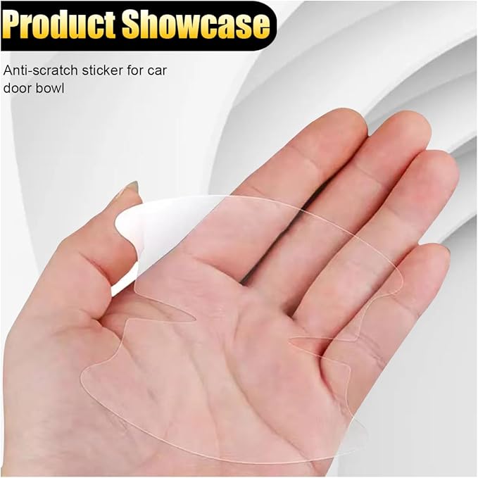 8 PCS Car Door Handle Anti-Scratches Sticker, Self-Adhesive & Non-Marking Car Door Bowl Paint Scratch Protective Films, Universal Protective Pad Sticker for Most Cars (Transparent)