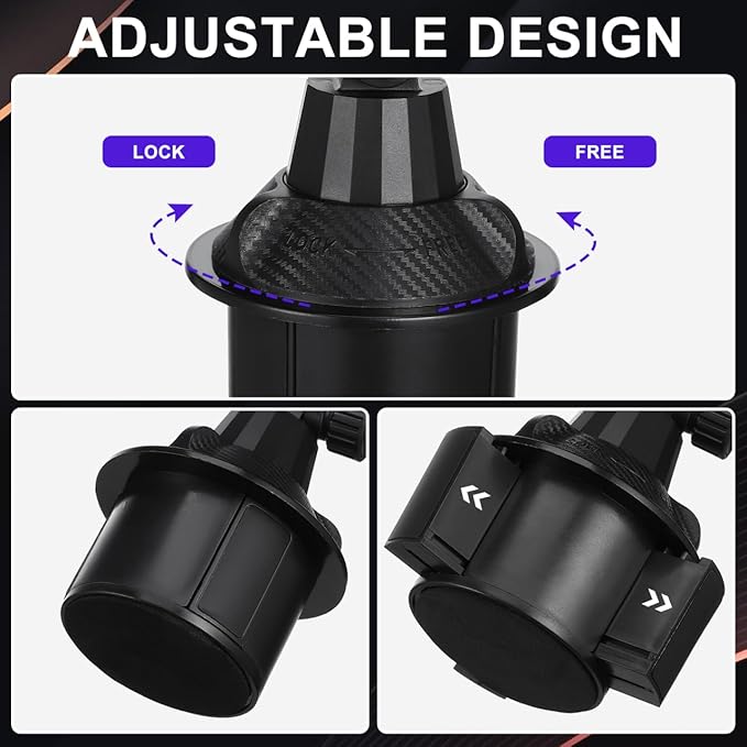 Car Cup Holder Tray - Car Trays for Eating, 3-in-1 Adjustable Swivel CAR Food Tray, Universal Vehicle Cup Holder Expander Drink Stand for Food, Phone - SUV Truck Road Trip Essentials