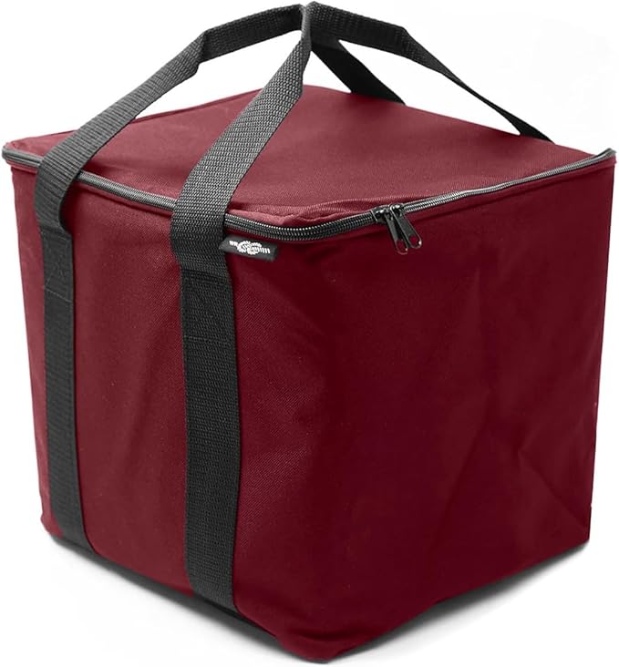 DURABLEZ Car Cooler Bag for Trunk Organizer – Insulated Thermal Carrier for Groceries, Trips & Outdoor Use, Leak-Resistant Insert – Cherry