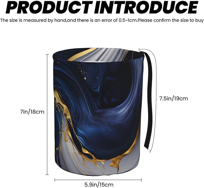 Marble Car Trash Can,Car Accessories Waterproof Car Organizer Foldable Portable Trash Bin Can Be Hung on The Back Seat Garbage Can for Various Cars