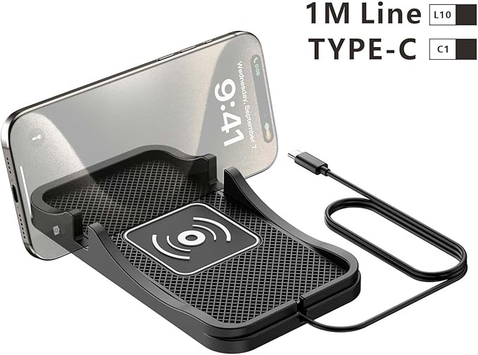Wireless Car Charger for Hyundai Santa Fe 2001-2026, Charging Station 2-in-1, Wireless Charging Stand Phone, Magnetic Wireless Charger,1M-Type C