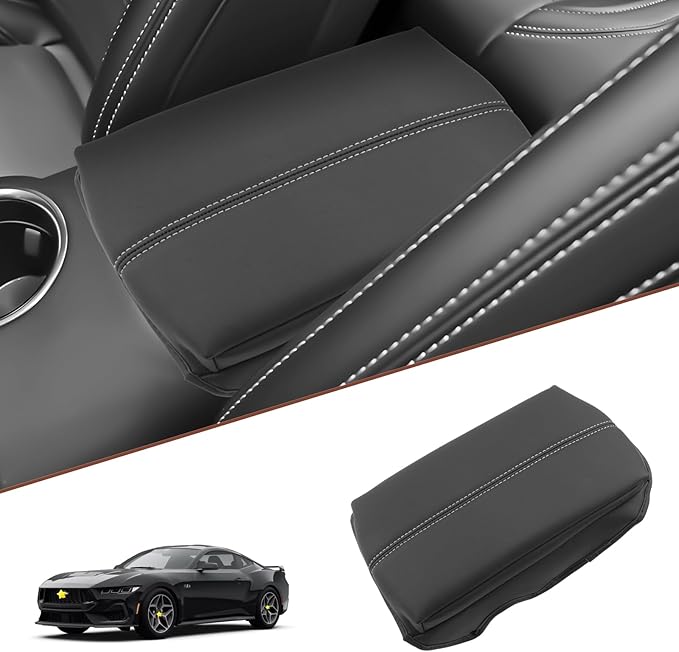 SKTU for 2024 2025 2026 Ford Mustang Accessories Center Console Cover for 2024-2026 Ford Mustang Armrest Cover 2024 2025 2026 Mustang Accessories 2025 Mustang Center Console Cushion (Thickened)