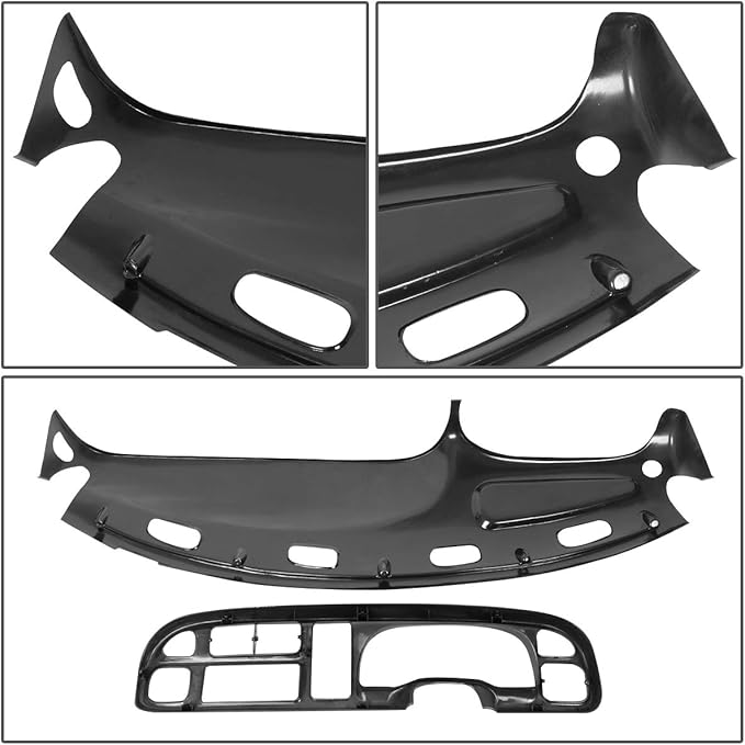 DNA MOTORING Dashboard Cover Cap Overlay + Instrument Bezel Replacement Compatible with 98-01 Ram 1500 Pickup / 98-02 Ram 2500 3500 Pickup, ZTL-Y-0090