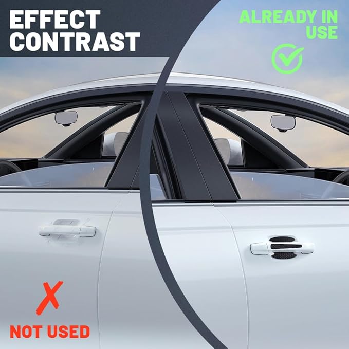 8PCS Car Door Handle Scratch Protectors, Carbon Fiber Car Door Handle Bowl Sticker, Universal Car Door Handle Paint Guard Cover, Auto Exterior Decor Door Handle Cup Protective Film for Most Models