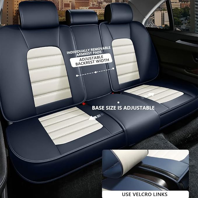 Iceleather Car Seat Covers for Ford Edge 2007-2025,Waterproof Soft Breathable PU Leather Seat Cover with Storage Pockets(Classic Black,Full Set)