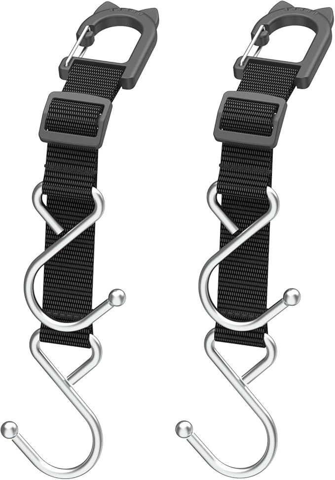 QUIDAOSO Purse Hook/Holder for Car, Car Seat Hooks for Headrest, Car Bag Hooks, Headrest Hooks for Car, 2 S-Shaped Heavy-Duty Metal Hooks, Safe and Anti Robbery, 2 Packs.