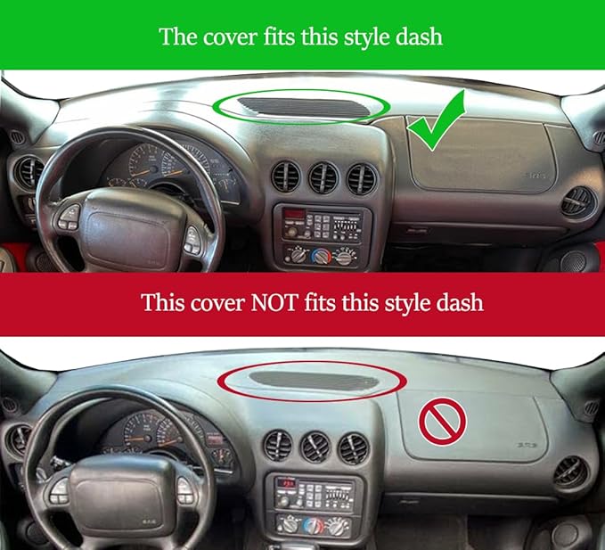 Dash Cover Mat Custom Fit for Pontiac Firebird 1993 1994 1995 1996, Dashboard Cover Pad Carpet Protector (Charcoal Gray) F76