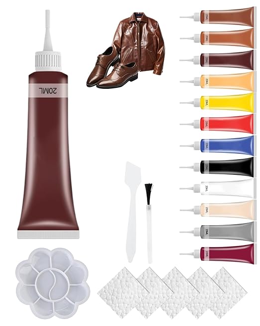 2026 New Advanced Leather Repair Gel, Leather Repair Kit for Car Seat Vinyl Repair Kit, Professional Leather Repair Coloured Cream Gel, Multifunctional Couch and Jacket Repair Kit (Brown)