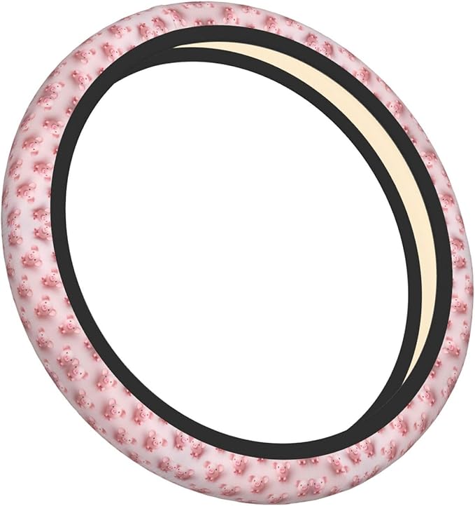 Pigs-Pattern Car Steering Wheel Cover, 15 Inch Steering Wheel Cover Stylish Decor for Most Cars