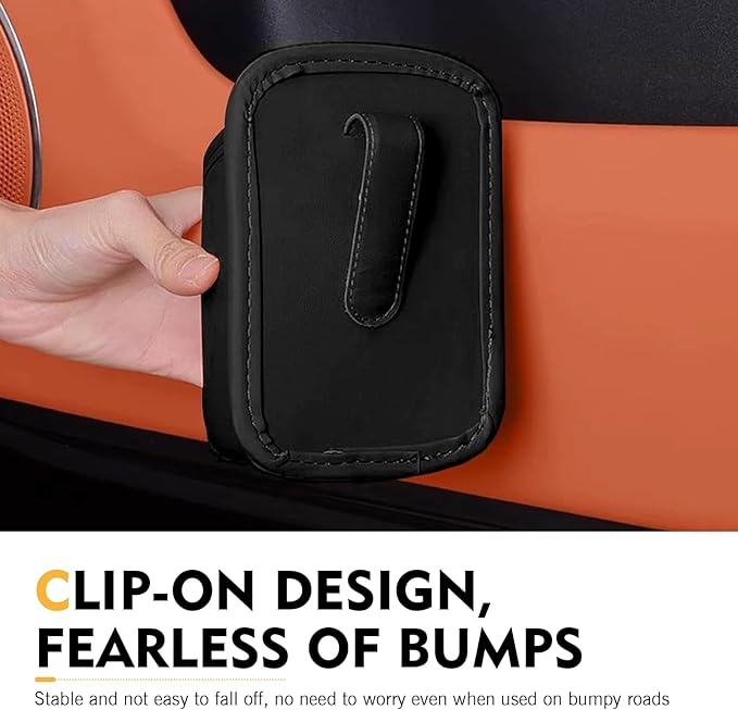2 PCS Back Seat Cup Holders for Cars, Door Storage Box, Multifunctional Storage Bag Trash Can, Universal for Car Leather Water Bottle Holder, Auto Interior Accessories (Black)