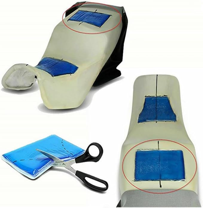 Motorcycle Seat Gel Pad Shock Absorption Mats Reduce Fatigue Cushion Comfort Soft Cooling DIY Pad for Dirt Bike Motorbike Car Truck Peterbilt Freightliner Cushion 9.84 x 9.84 x 0.79 inch