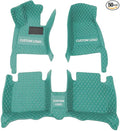 Custom Floor Mats for Cars，Luxury Full Coverage All Weather Car Floor Mats，Leather Car Mat Set ， Floor Mats for 99% of Cars, Trucks & SUVs (Blue-Green)