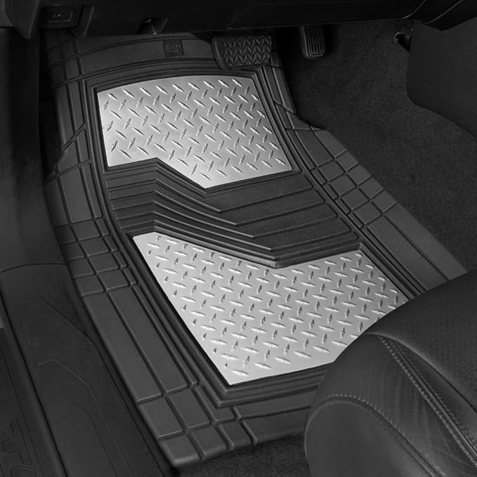 BDK Cat® Heavy Duty Rubber Floor Mats for Car SUV Truck & Van-All Weather Protection, Front & Rear with Heelpad & Anti-Slip Nibs Backing, Universal Trim-to-Fit