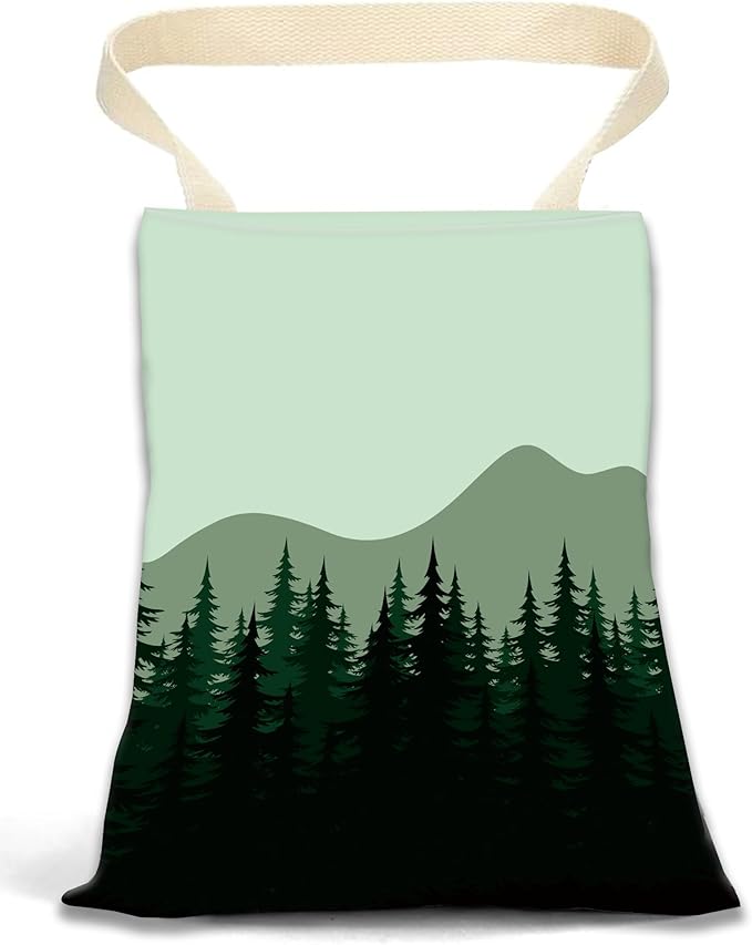 ANKVRP Car Garbage Can, Hanging Car Trash Can Bag for Vehicle, Travelling, Camping, Cute Car Back Seat Organizer, Dark Mountain