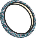 Cheetah Print Blue Car Steering Wheel Cover, 15 Inch Steering Wheel Cover Stylish Decor for Most Cars