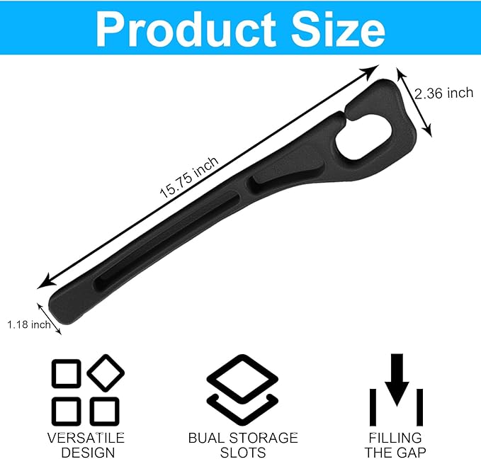 Car Seat Gap Filler Set of 2, Multifunctional Seat Side Gap Seam Filler Organizer with Phone Holder, Universal Fit Fill The Gap Between Seat & Console for Car, SUV, Truck