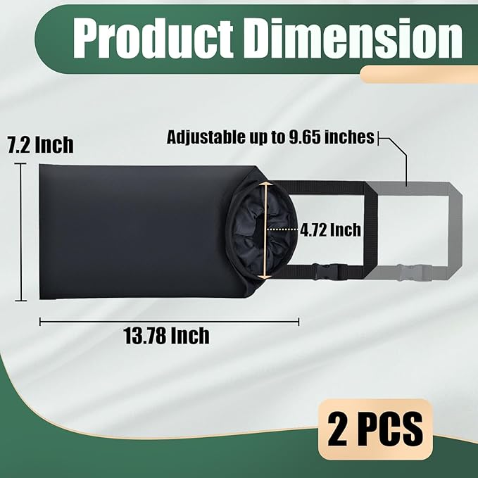 ecocstm 2 PCS Car Trash Bags, Washable Car Garbage Bag Hanging, Detachable Trash Can with Top Elastic Vent & Sticky Strap Bottom Opening, Seat Back Tash Bag for Cars,Travelling,Outdoor