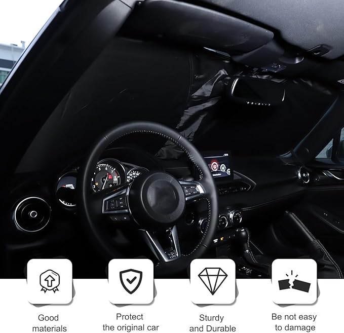1 Pieces Car Sun Shade for Windshield,Sun Visor Front Windshield Sunshade,Foldable Windshield Cover Fits 2016 2017 and up, Compatible with Mazda MX5 (A)