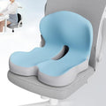 L-Shaped Memory Foam Seat Cushion with Lumbar Support-Ergonomic Car & Office Chair Cushion for Sciatica, Coccyx & Back Pain Relief Supports Hips & Back for Drivers & Long Sitting (Blue Gray)