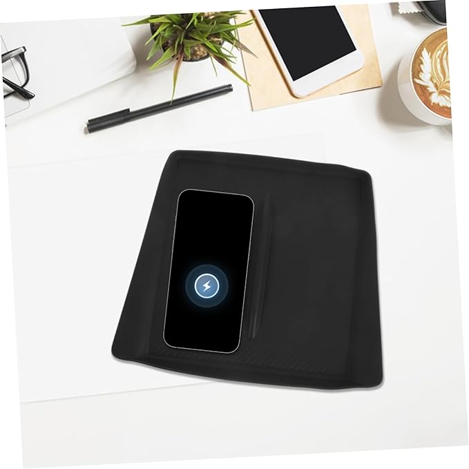 Cordless Charger Pad Slip Soft Silicone Charging Mat for Model Y Center Console Non Slip Phone Holder Durable Dashboard Organizer Charging for Vehicles