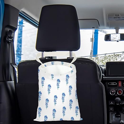 Pykfrhh Car Trash Bag Hanging, Waterproof Car Back Seat Organizer with Daisy Sunflower Rose Decor
