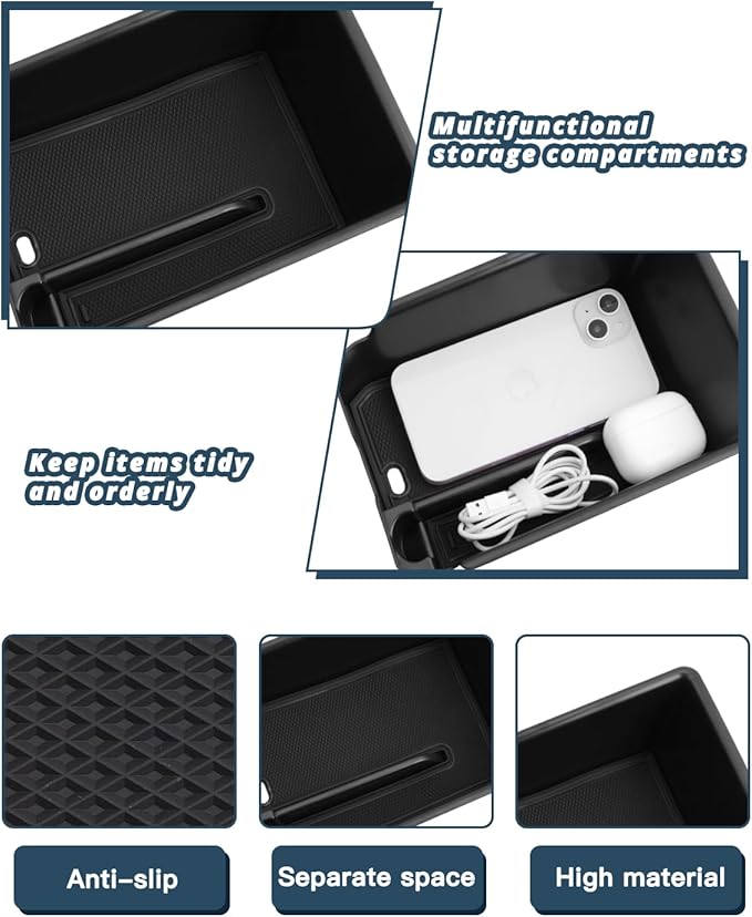 Ruiya 2025 BMW X4 Center Console Organizer for BMW X4 2025 Accessories ABS Material Armrest Console Glove Tray Compatible with (2019-2026) BMW X4 G02 & (2018-2024) BMW X3 G01