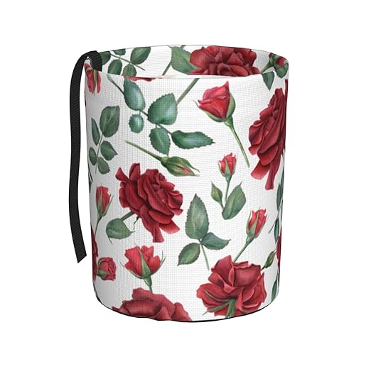 Aueimtia Car Trash Can – Collapsible & Waterproof Hanging Trash Bag, Pop-Up Garbage Bin for Cars, Trucks, Minivans, and Camping – Easy to Install & Clean（Romantic Rose