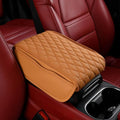 for Alfa Romeo Stelvio (949) 2017 2018 2019 2020 2021 2022 Car Center Console Cover, Leather Memory Foam Protection Pad, Hand Rest Pillow with Height Increase, Interior Accessory,Orange, normal