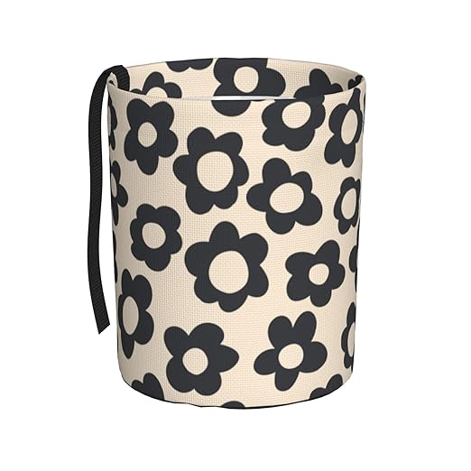 YANGDADA Vintage Groovy Flowers Car Trash Can Small Portable Car Garbage Bag for Back Front Seat RV's Camping Accessories
