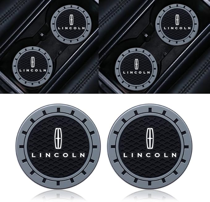 Silicone 2PCS Car Cup Mat Holder Coasters Compatible with Lincoln MKC Nautilus Aviator Navigator MKZ Continental, Non-Slip Car Coasters for Cup Holder Interior