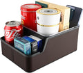 Car Seat Organizer with Phone Holder,Armrest Cup Holder Tray Truck Organizer & Storage Front Seat Organizer Small Car Caddy fit for Car SUVs Pickup Truck Van(Brown)