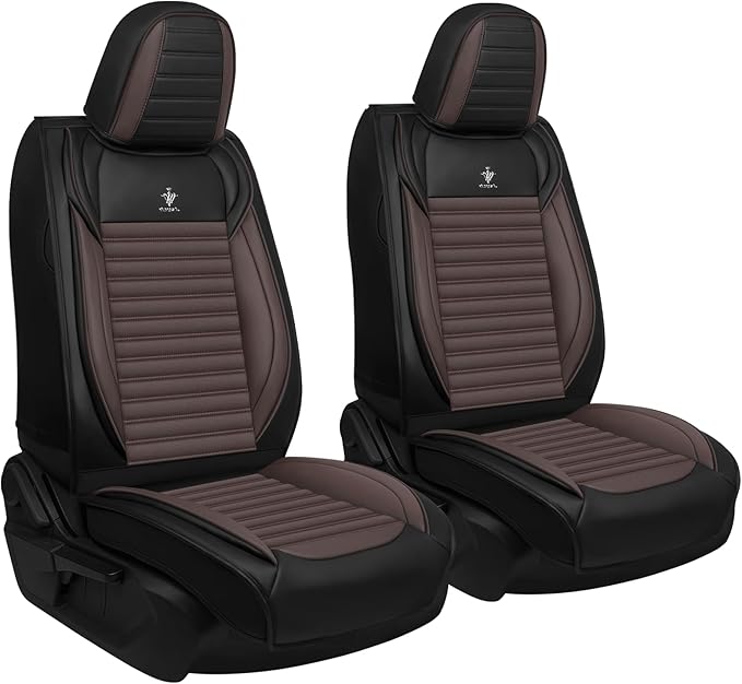 ARTIBY Seat Covers Custom Fit for Mitsubishi Outlander 2004-2025, Standard Waterproof Car Seat Cover, Breathable and Comfortable Leather Cushion Cover, Auto Interior Accessories (Black Brown)