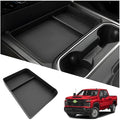2026 Silverado 2500/3500 Center Console Organizer for Chevy Silverado 2500/3500 Accessories TPE Material Console Tray Compatible with 2024-2026 Chevy Silverado 2500/3500HD(Full Console Bucket Seat)