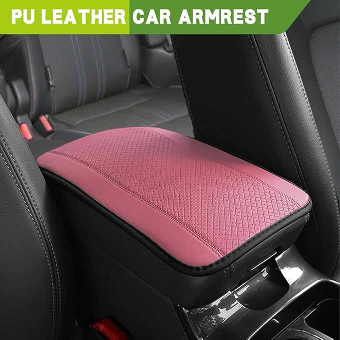 Car Center Console Armrest Pad, 12.6X 7.2 Inch PU Leather Waterproof Auto Armrest Seat Box Cover Protector, Car Center Console Cover, Universal Car Interior Accessories for Cars, Trucks, SUVs