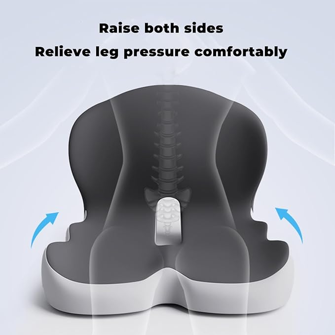 Back and Seat Cushion, Soothe+Cushion,Car Seats with Lumbar Support,Memory Foam Non Slip Skin with Back Support for Office Chair, Car (Black)