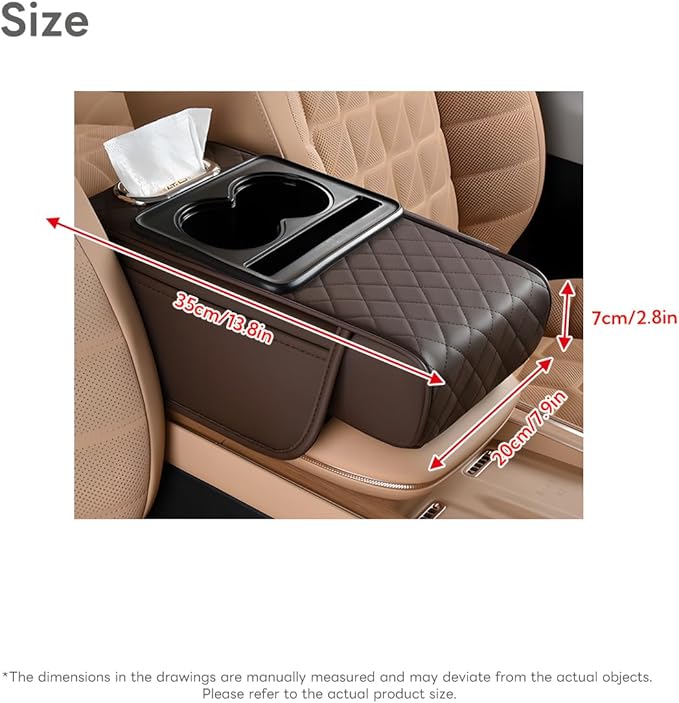 Civenhhd Car Armrest Pad, Universal Armrest Cushion Pad, Leather Armrest Box Pad