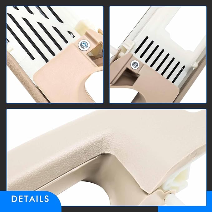 80995 Front Right Passenger Side Armrest Repair Kit Fit for Chevy Silverado Suburban Tahoe Avalanche For GMC Sierra Yukon 2010-2014 Door Panel with Release Handle Above Armrest - TAN - GM# 84127327
