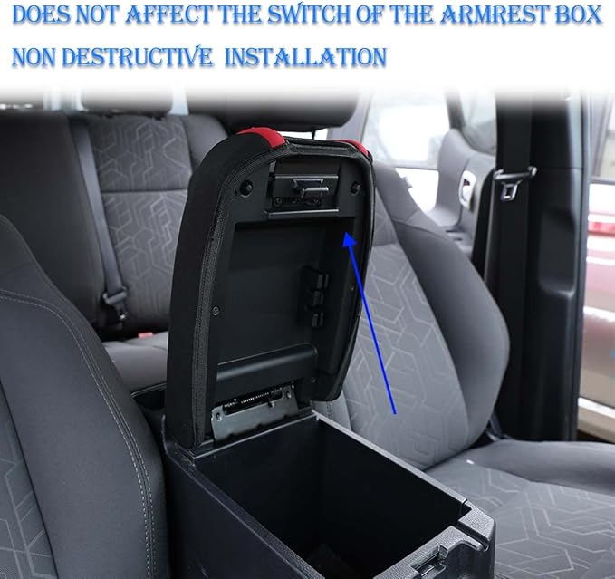 CHEAYAR Leather Car Auto Center Console Armrest Cushion for Toyota Tacoma Accessories 2016-2018 2019 2020 American Flag (Black-Cloth)