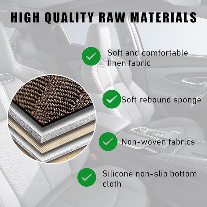 2PCS Car Seat Bottom Cover Pad, Breathable Auto Front Seat Button Cushion Mat with Pocket, Soft Comfortable Vehicle Seat Protector Pad, Universal Truck SUV Car Accessories (Black)