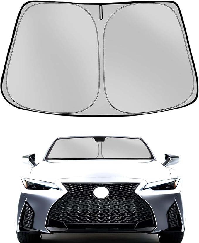 Fonowka Windshield Sun Shade for 2021-2026 Le-xus is Foldable Sun Sunshade for Car Front Window Blocks UV Rays and Heat Automotive Interior Protector Custom Fit Accessories