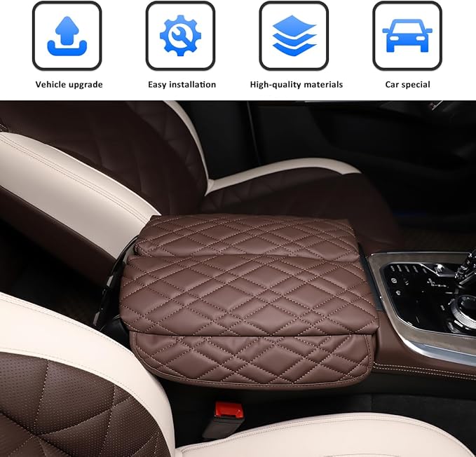Car Center Console Pad for BMW X5 G05 X6 G06 X7 G07 2019-2023 Car Armrest Cover Leather Cushion Waterproof Car Armrest Seat Box Protector Accessories (Style A)