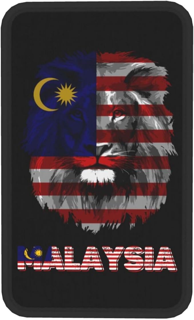 Vintage Malaysia Malaysian Flag Lion Head Auto Center Console Armrest Cover Car Handrail Box Cushion Pad Mat Universal Fit Most Vehicle Sedan Truck SUV Soft Comfort Decor Accessories