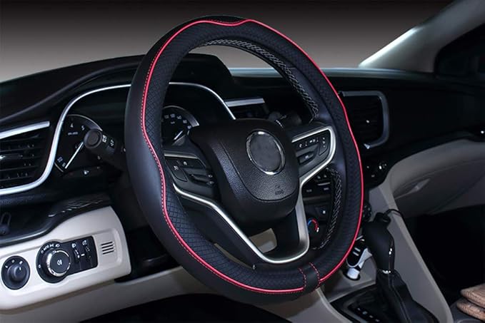 Mayco Bell 2019 New Microfiber Leather Car Extra Large Steering Wheel Cover for Big Trucks (17.5-18'', Red)