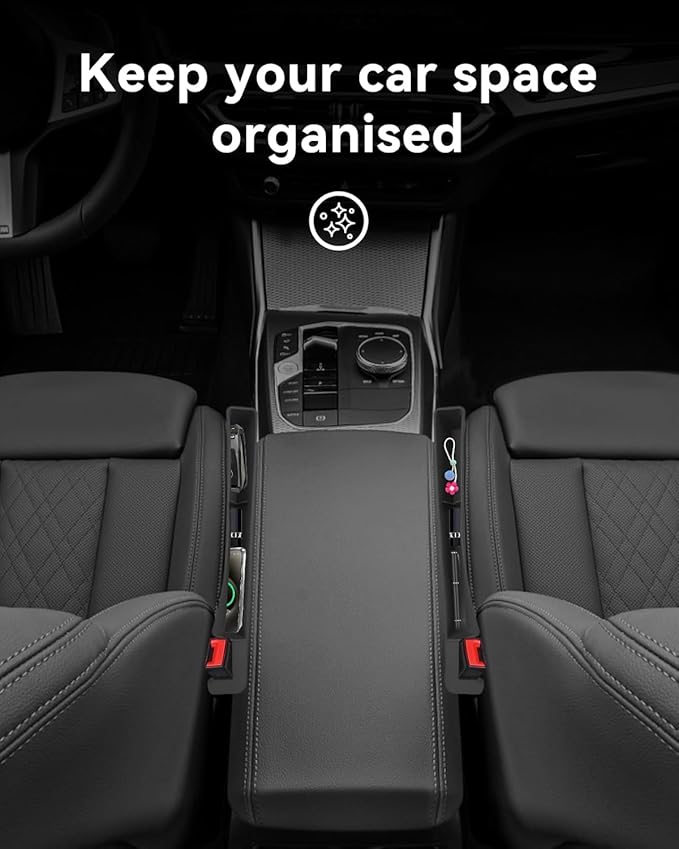 Edotim Car Seat Gap Filler, Seat Gap Organizer with Phone Holder, Car Seat Accessories, Car Organizer Fit Car SUV Truck-2PCS Gray