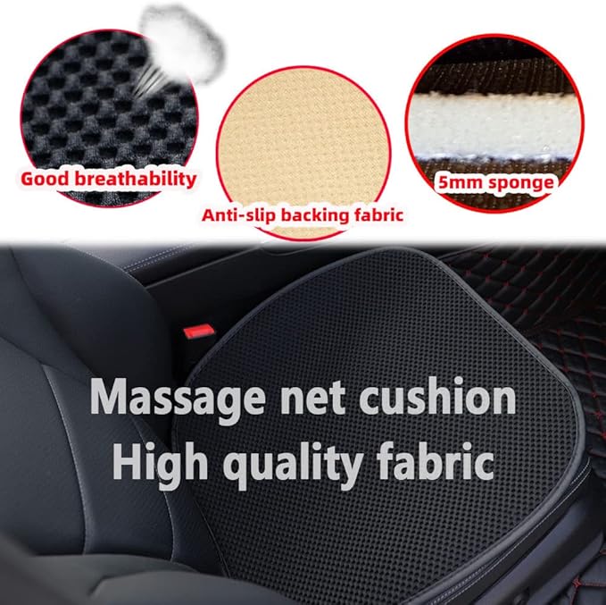 Extra Large 19.5" Car Seat Cushion for CCar Seat Driver Long Sitting,Breathable Comfort Car Cushion,Anti Slip CCar Seat Protector for Driving Travel 1Pcs
