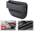 IIOHOII Car Seat Gap Filler Organizer - Universal Drop-Proof Storage Insert with Non-Slip Base, Premium PU Leather Car Seat Organizer for Phone, Purse, Keys (Black)