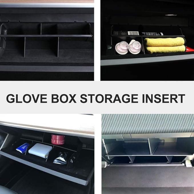 GARVALON Glove Box Organizer Storage Insert Divider for 2024 Molded Fit Console Tray 13.58X2.75X0.11In Car Interior Storage Solution